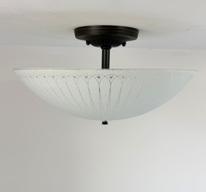 Frosted Art Deco Bowl Ceiling Light
