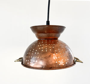 Artisan Copper Colander Pendant Light