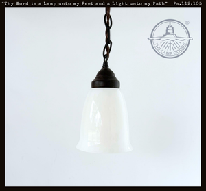Vintage Milk Glass Dome Pendant