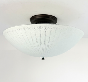 Frosted Art Deco Bowl Ceiling Light
