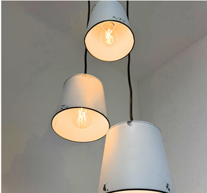 Farmhouse White Barn Distressed Trio Pendant
