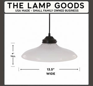 Salvaged Antique Holophane Wide Flare Frosted Pendant