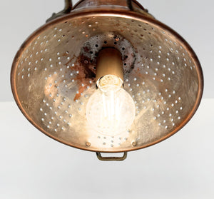 Artisan Copper Colander Pendant Light