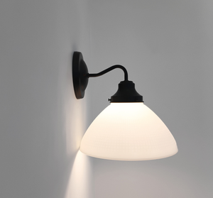 10" Milk Glass Waffle Sconce