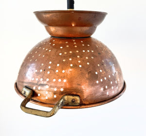 Artisan Copper Colander Pendant Light