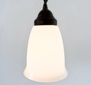 Vintage Milk Glass Dome Pendant