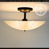 Vintage Frosted Panel Glass Ceiling Fixture