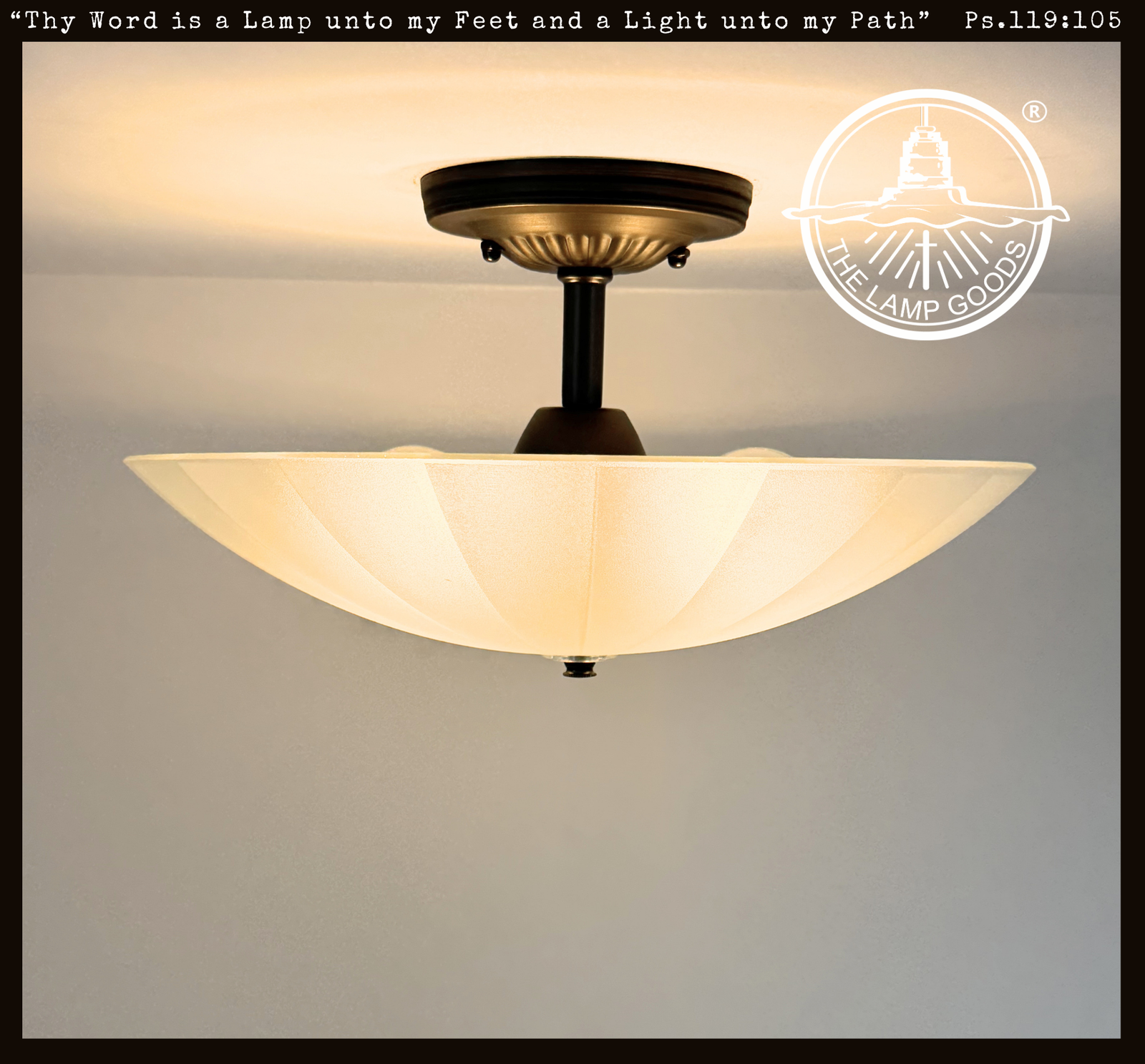 Vintage Frosted Panel Glass Ceiling Fixture
