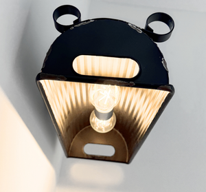 Metal dome wall sconce with rustic farmhouse character