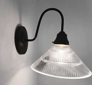 Clear Holophane 3 Tier Rib Sconce