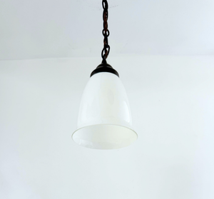 Vintage Milk Glass Dome Pendant