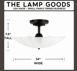 Vintage Frosted Panel Glass Ceiling Fixture