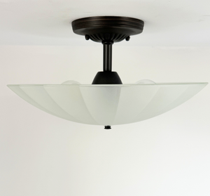 Vintage Frosted Panel Glass Ceiling Fixture