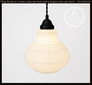 Rare Vintage Beehive Opal Pendant Light