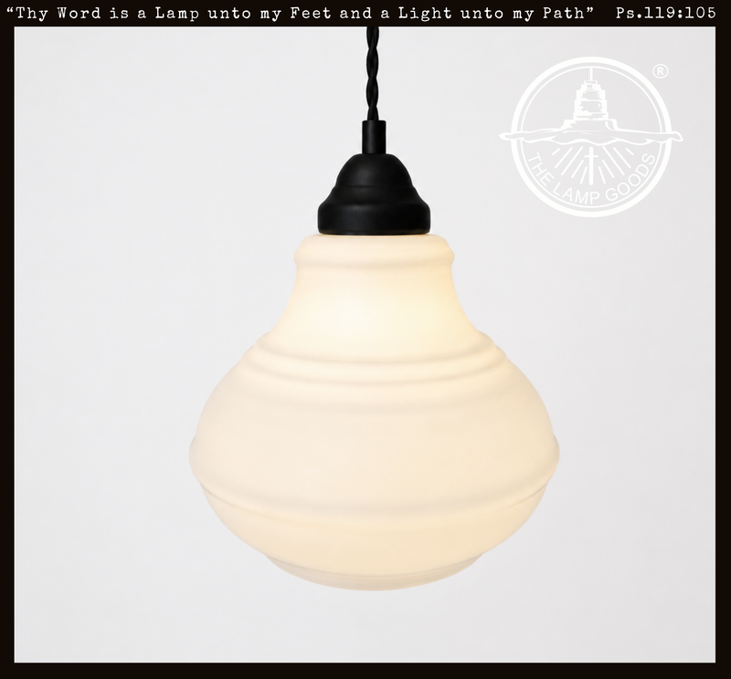 Rare Vintage Beehive Opal Pendant Light