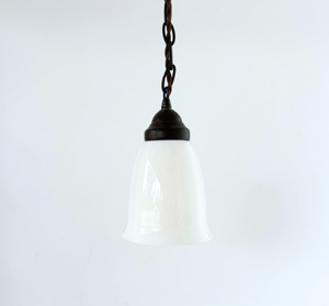 Vintage Milk Glass Dome Pendant