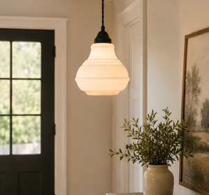 Rare Vintage Beehive Opal Pendant Light