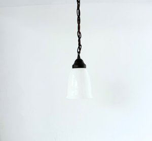 Vintage Milk Glass Dome Pendant