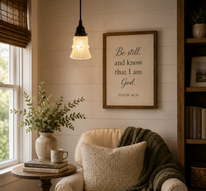 Clear Leaf Drape Frosted Holophane Pendant