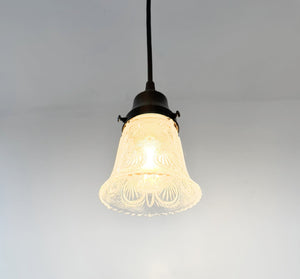 Victorian Shell Pressed Glass Pendant Light