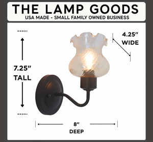 Delicate Amber Ruffle Free Float Wall Sconce