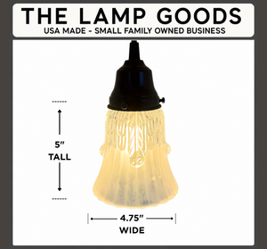Clear Leaf Drape Frosted Holophane Pendant