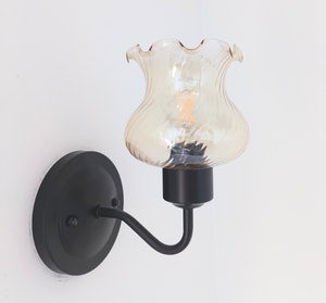 Delicate Amber Ruffle Free Float Wall Sconce