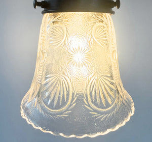 Victorian Shell Pressed Glass Pendant Light