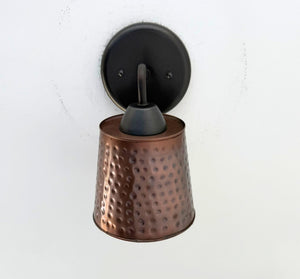 Rustic Hammered Copper Wall Sconce - The Lamp Goods