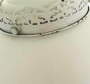 Vintage White Etched Milk Glass Globe Pendant