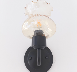 Delicate Amber Ruffle Free Float Wall Sconce