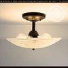 Antique Scroll Frosted Glass Flush Mount