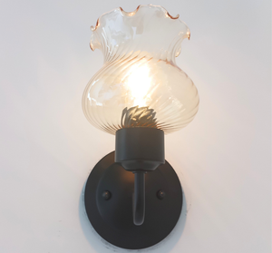 Delicate Amber Ruffle Free Float Wall Sconce