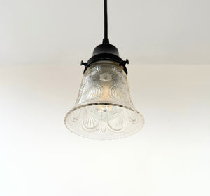 Victorian Shell Pressed Glass Pendant Light