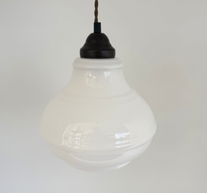 Rare Vintage Beehive Opal Pendant Light