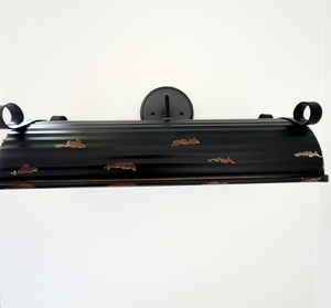 Black Distressed Rustic Dome Wall Sconce — side view