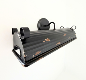 Black Distressed Rustic Dome Wall Sconce — alternate angle