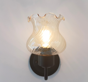 Delicate Amber Ruffle Free Float Wall Sconce