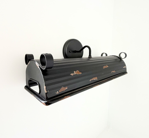 Black Distressed Rustic Dome Wall Sconce — close-up detail