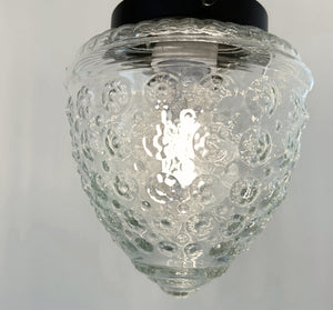 Vintage Clear Beehive Hobnail Glass Pendant