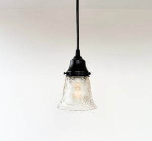 Victorian Shell Pressed Glass Pendant Light