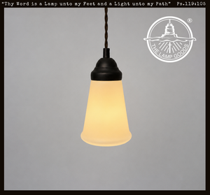 Milk Glass Tapered Rim Pendant
