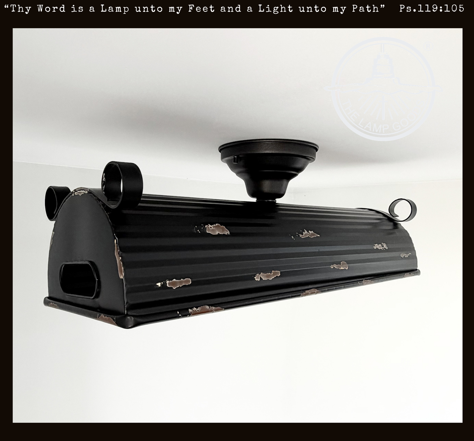 Black Distressed Rustic Dome Ceiling Light