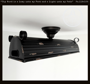 Black Distressed Rustic Dome Ceiling Light