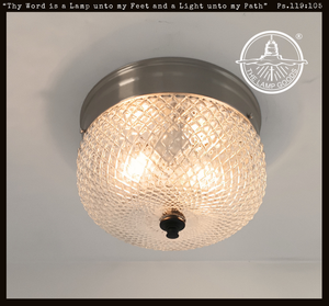 Rare Diamond Square Drum Flush Ceiling Light