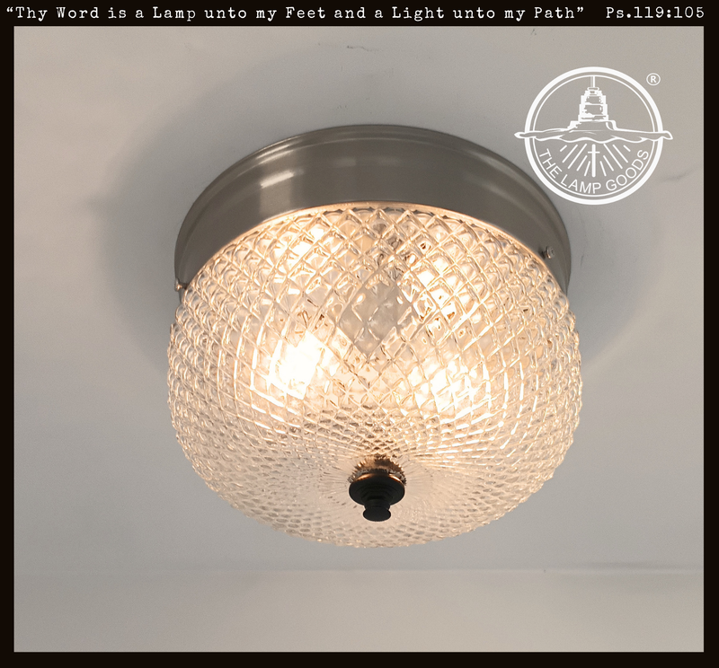 Rare Diamond Square Drum Flush Ceiling Light