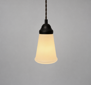 Milk Glass Tapered Rim Pendant