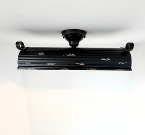 Black Distressed Rustic Dome Ceiling Light