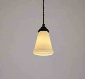 Milk Glass Tapered Rim Pendant
