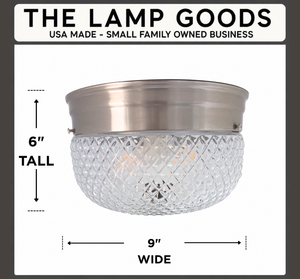 Rare Diamond Square Drum Flush Ceiling Light